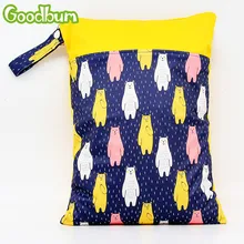 Goodbum Washable Wet Saco Sacos de Fraldas Do Bebê Fralda Seca Bolsos Duplos À Prova D’ Água Sacos de Pano Reutilizáveis Wetbag Wet Dry Diacper 30×40 cm
