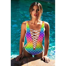 Cindysmile женские красочные Радуга печати Одна деталь купальный костюм Для женщин повязки купальники