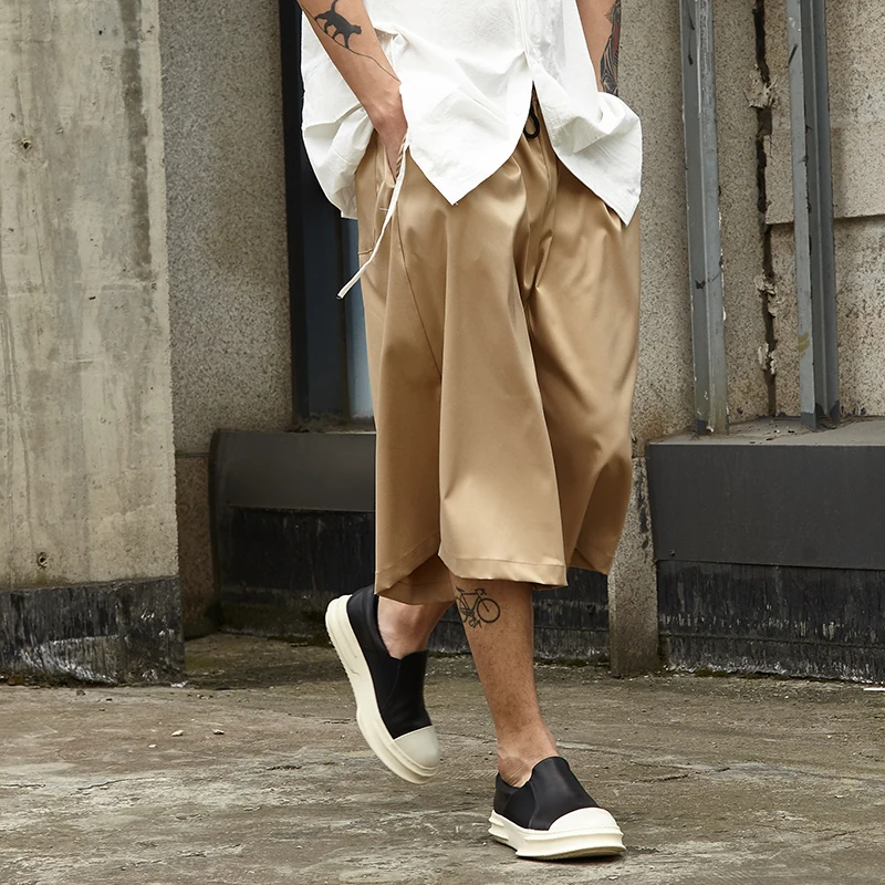 

Men Streetwear Fashion Casual Wide Leg Pant Japan Style Summer Kimono Pant Male Hip Hop Skirt Trousers