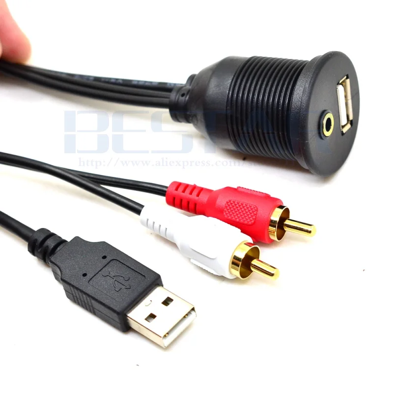 Автомобильная приборная панель скрытого монтажа USB 2 0 3 5 мм AUX RCA удлинитель с