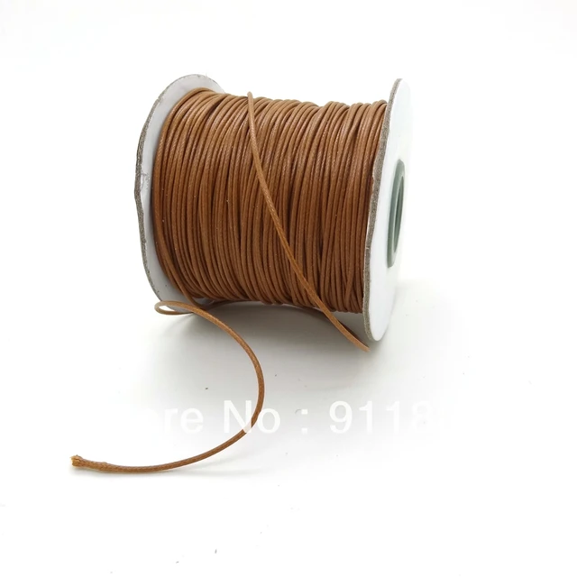 Free Shipping 1MM (200Yards/Roll) Brown String Korea Waxed Cords