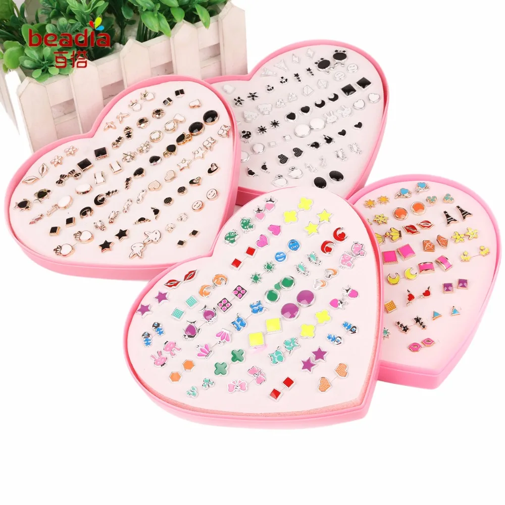 

2018 New Arrival 36 pairs/set Korea Fashion Pampers multiple Color Charm Earrings for Women Jewelry Gifts