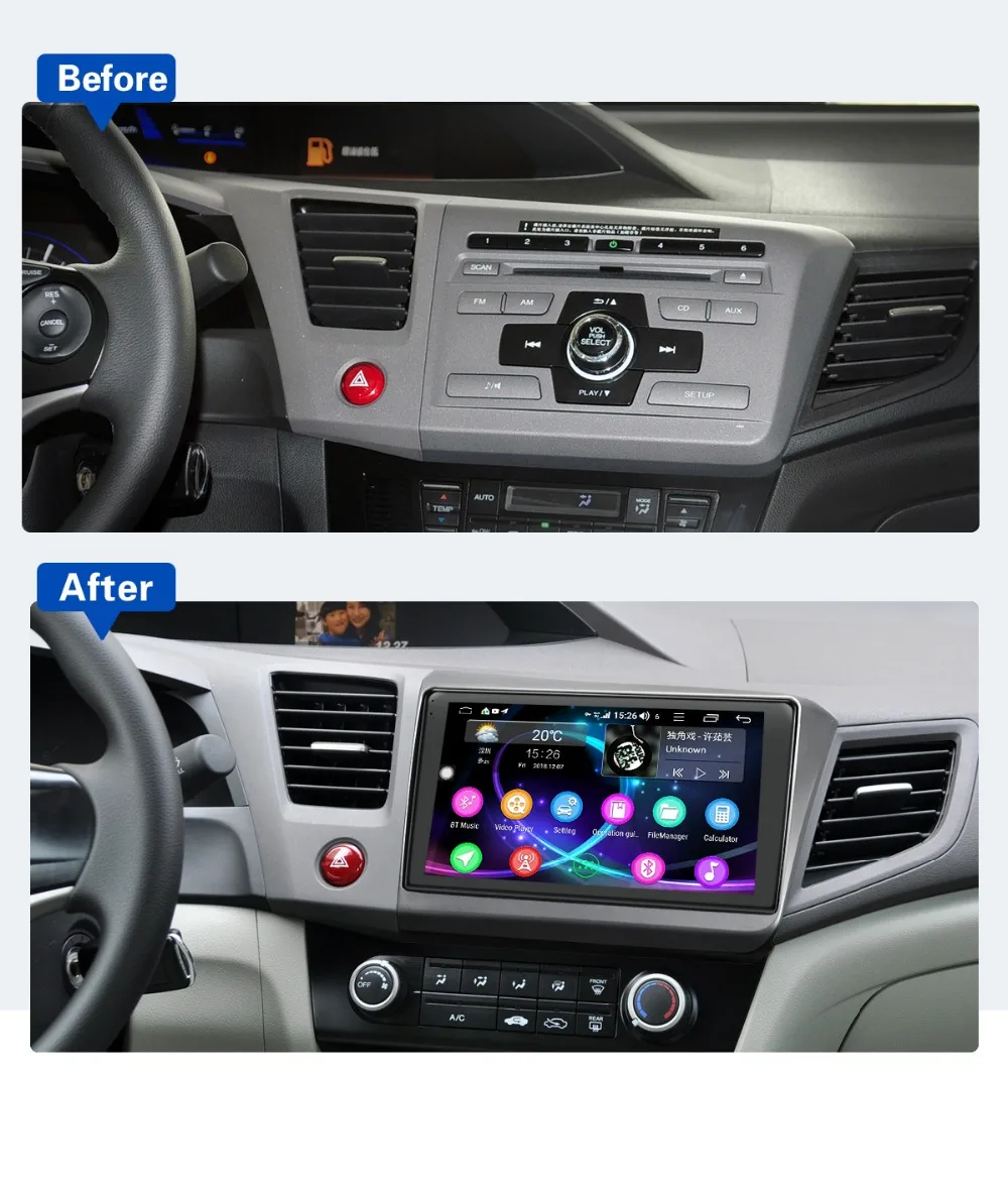 Perfect JOYING Android 8.1 stereo car radio player one din GPS Navigation Support 4G&DSP 4GB+64GB for Honda Civic 2012-2015 9"screen IPS 4 Perfect JOYING Android 8.1 stereo car radio player one din GPS Navigation Support 4G&DSP 4GB+64GB for Honda Civic 2012-2015 9"screen IPS 4