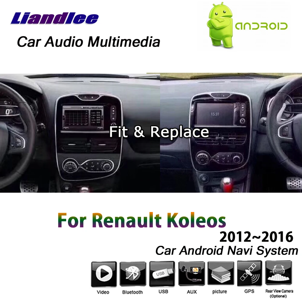 Liandlee Android para Renault Koleos/Samsung 2012 ~ 2016 estéreo BT TV Carplay enlace espejo Wifi mapa GPS Navi de navegación Multimedia - 2