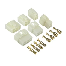 10 conjuntos de conectores de 6.3mm, conector de 1p/2p/3p/4p/6p/kits de conector elétrico 6.3 9p, plugue fêmea macho para motocicleta e carro