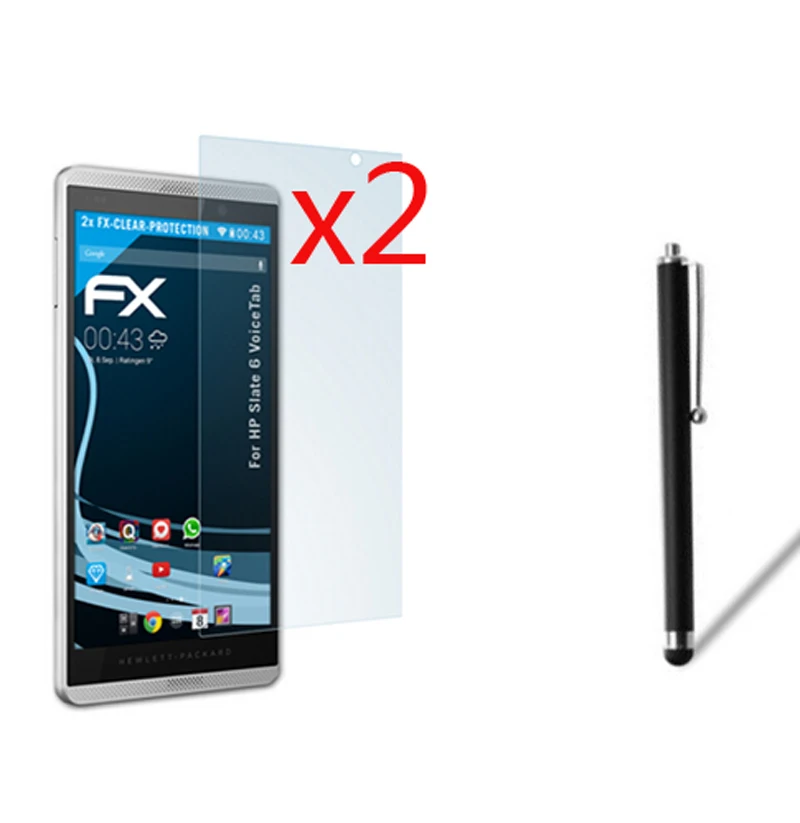 

3in1 2x Clear Films LCD Screen Protector Films Protective Film Guards +1x Stylus Pen For HP Slate 6 Voice Tab 6" 6inch Tablet
