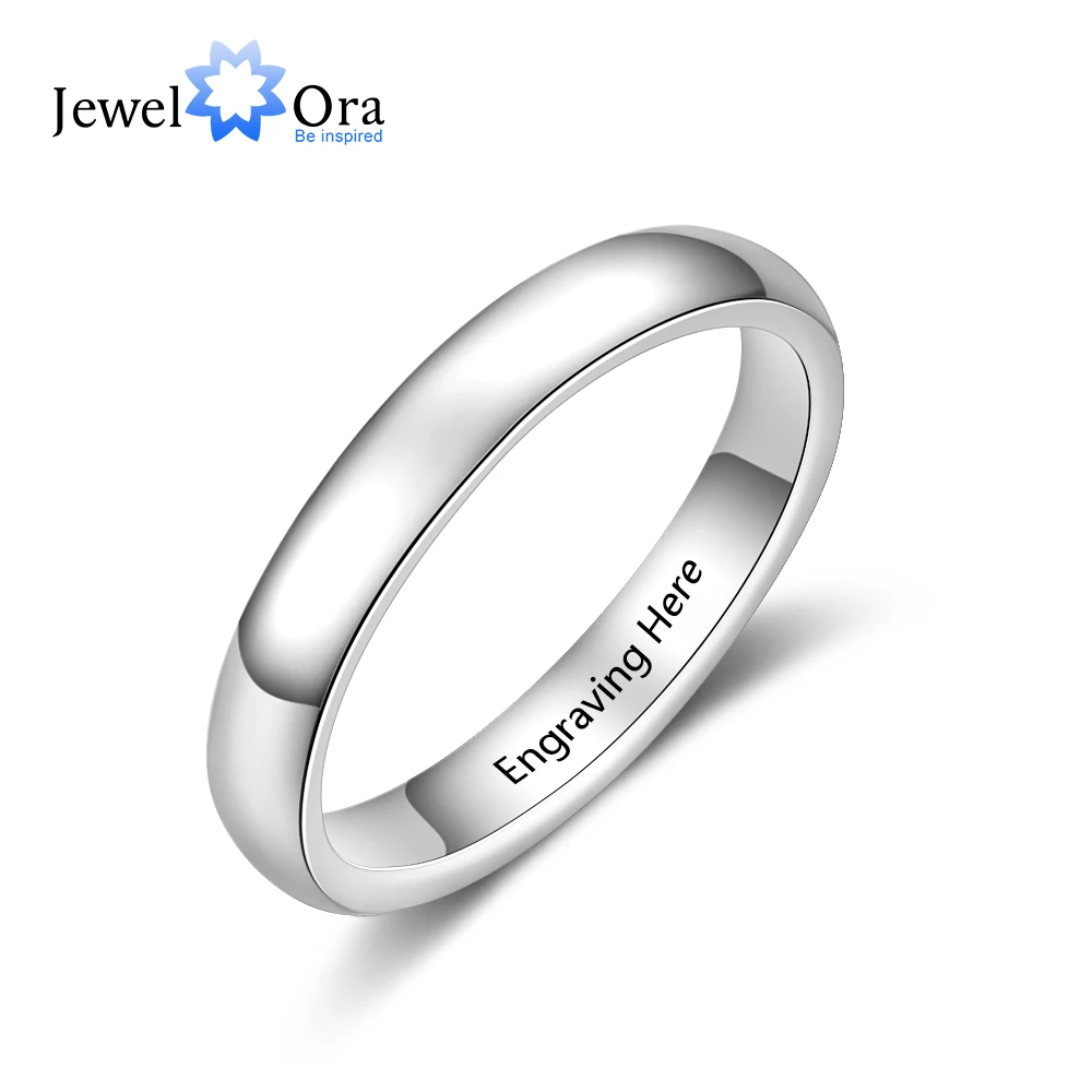 

Classic Style Personalized Promise Rings for Women Engraved Name Wedding Bands Engagement Ring Jewelry Gift (JewelOra RI103798)