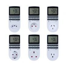 Elektronische Digitale Timer Schalter 24 Stunde Zyklischen EU UK AU UNS BR FR Stecker Küche Timer Outlet Programmierbare Timing Buchse 220V