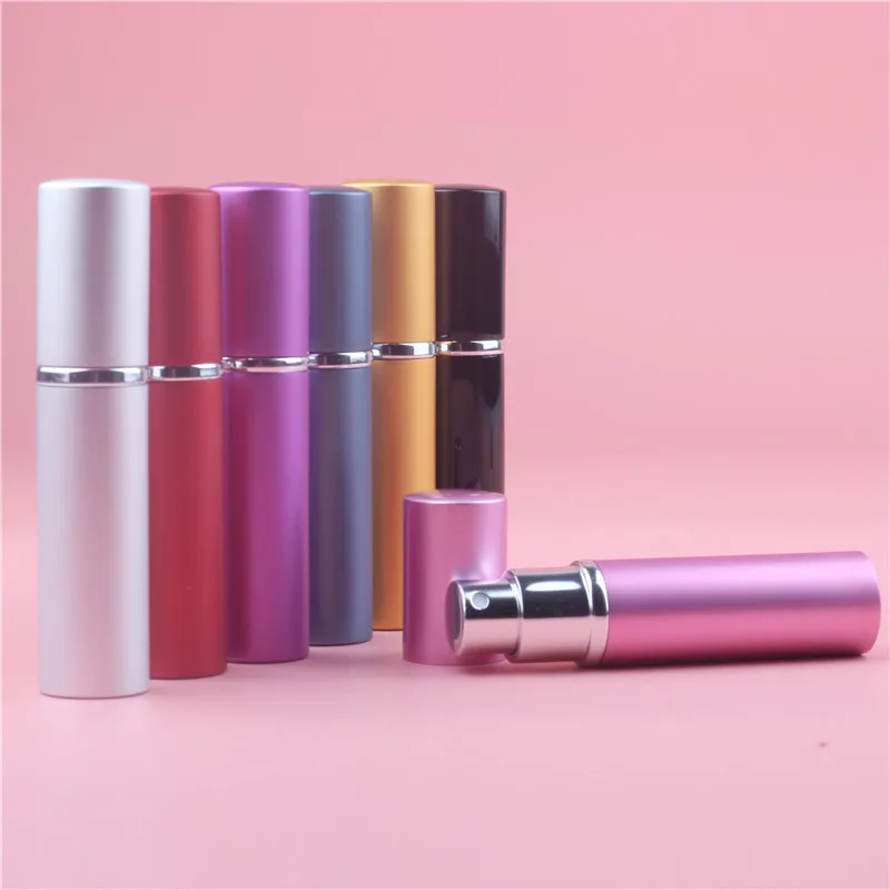 

1pcs 7Colors Mini Portable Aluminum Refillable Perfume Bottle With Spray Empty Cosmetic Containers With Atomizer For Traveler