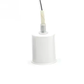 

E27 Lamp Bases Ceramic Screw Base Round LED Light Bulb Lamp Socket Holder Adapter metal Lamp Holder With 40cm Wire Metal&ceramic