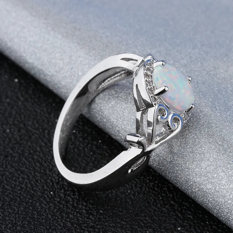 Кольцо из стерлингового серебра 925 пробы с овальной огранкой, австралийское огненное Опаловое кольцо на свадьбу, помолвку, обещание, юбилей, День матери