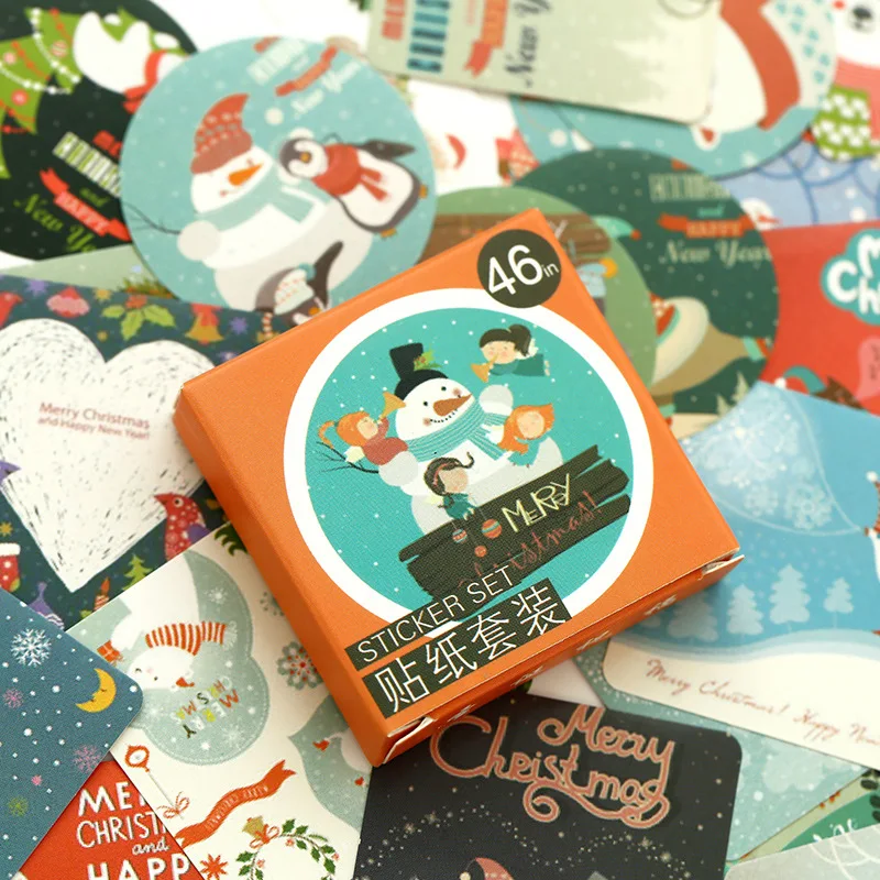 Christmas Greetings Decorative Stickers Adhesive Stickers DIY Decoration Diary Stationery Stickers Children Gift Christmas Greetings Decorative Stickers Adhesive Stickers DIY Decoration Diary Stationery Stickers Children Gift