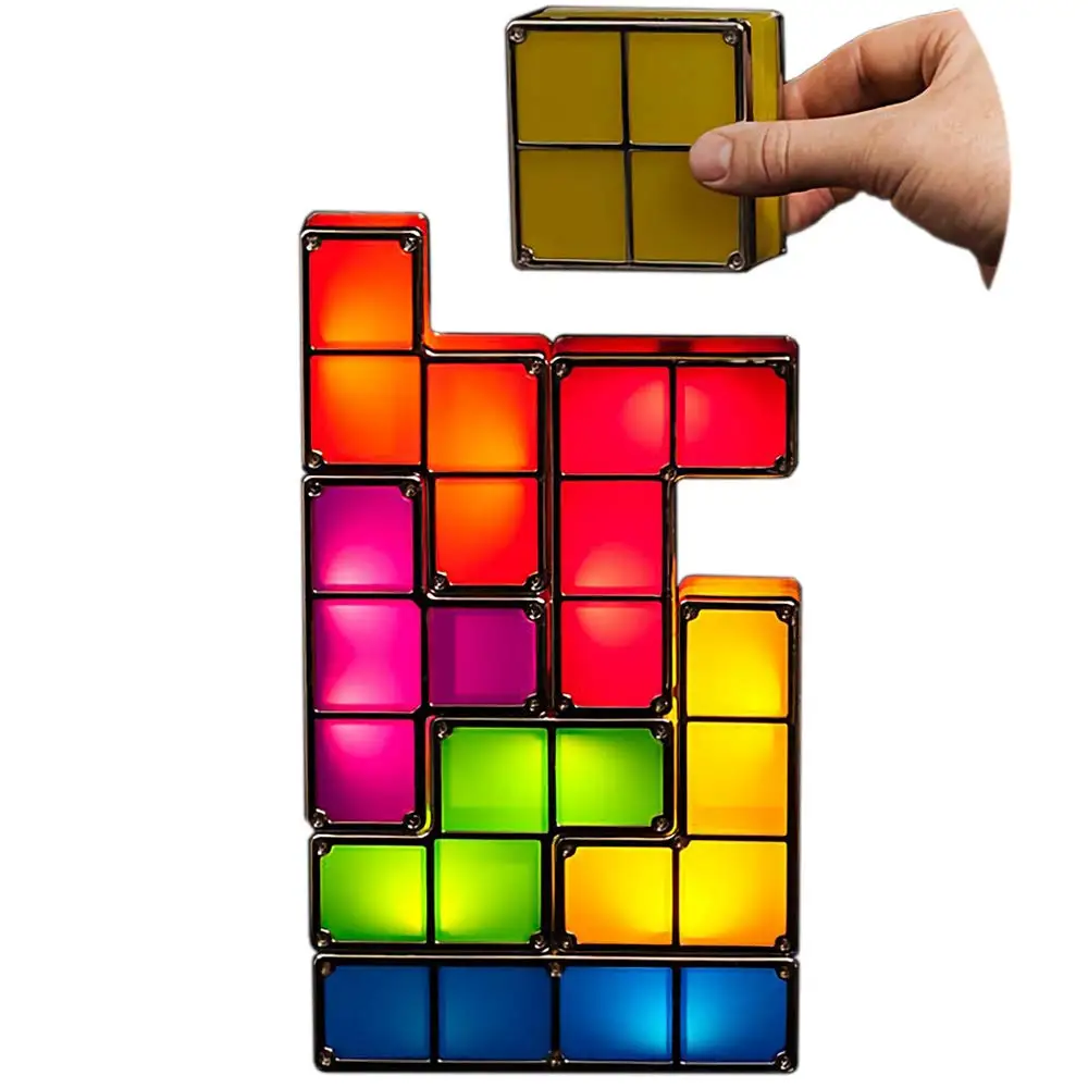  [DBF]Tetris Stackable Night Light 3D Puzzles Light 7 Colors Magic Blocks Induction Interlocking LED