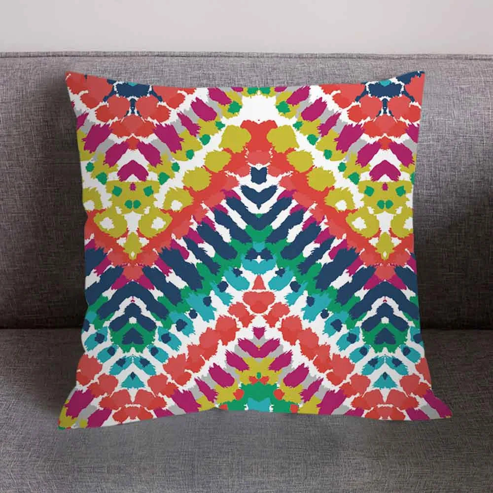 Colorful Abstract Geometric Pattern Print Cushion Cover Polyester Home Decorative Pillows Case