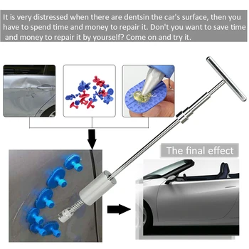 

29pcs 2-in-1 Two Ways Puller Slide Hammer Tabs Suction Cup Hand of Cars Paintless Dent Repair Tools Kit for mazda jetta toyota