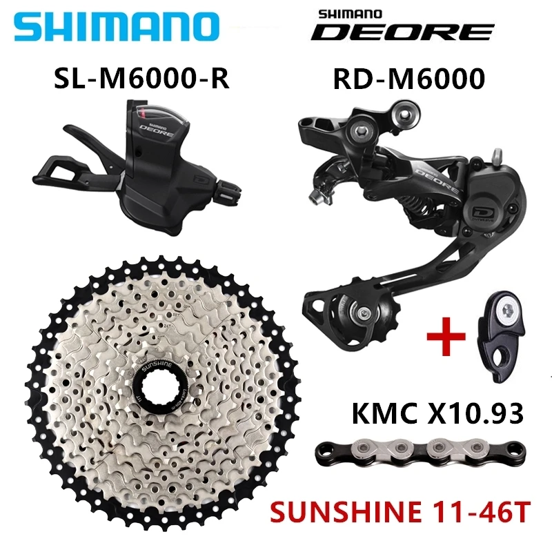 

SHIMANO DEORE M6000 Groupset MTB Mountain Bike Groupset 1x10-Speed 11-46/50T M6000 Rear Derailleur Shift Lever
