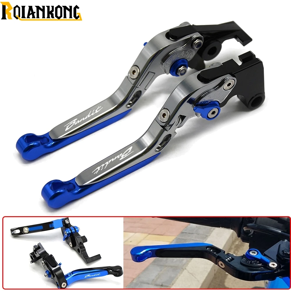 

Motorcycle cnc Extendable Handle Brake Clutch Levers FOR SUZUKI Bandit 650S 2015 with logo Bandit
