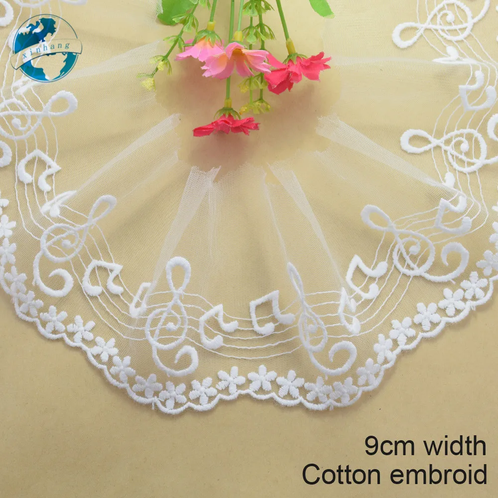 

9cm width embroid elastic sewing ribbon guipure lace trim or fabric warp knitting DIY Garment Accessories free shipping#1805