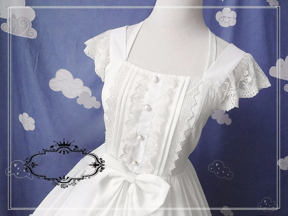 Японское милое винтажное кружевное платье принцессы в стиле Лолиты с бантом; JSK; элегантное платье феи на подтяжках; многослойные платья без рукавов с оборками