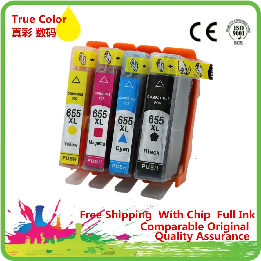 Чернильный картридж с заменой чипа для 655 XL 655XL HP655 HP655XL Deskjet Ink Advantage 3525 4615 4625 5525 6520