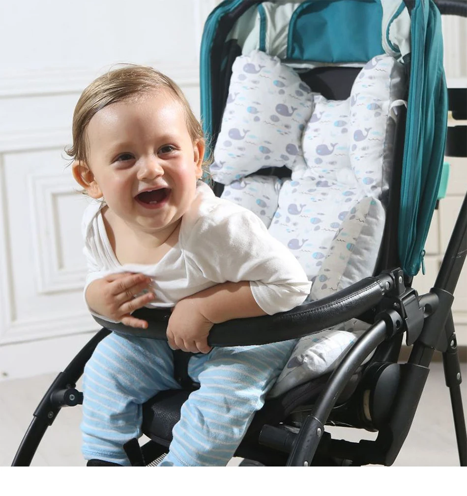 2 стороны печатные детские аксессуары для коляски матрас в коляску автомобильное сиденье мягкий хлопковый для младенцев коляска подушки