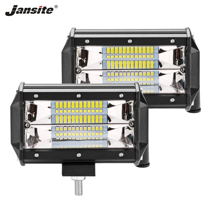 

Jansite 5" LED Light Bar Work Light Dual ROW 72W IP67 Wide Range Flood Beam Offroad Light Truck Trailer Interior&Exterior Light