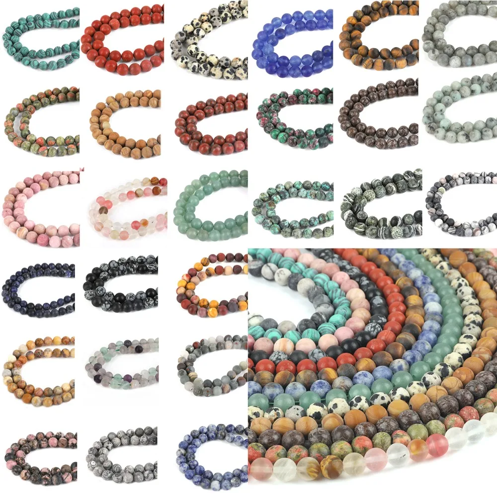 

4 6 8 10mm Frosted Matte Onyx Agat Amazon Beads Loose Beads Natural Stone Beads Round For Jewelry Making DIY Bracelet Necklace