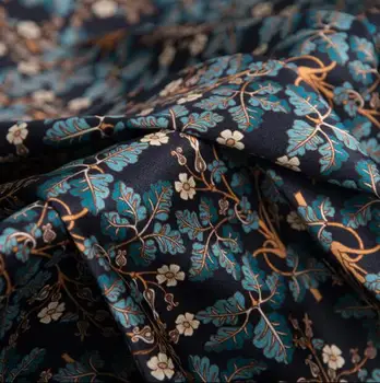 

Elastic force Indigo dyed silk fabric for dresses scarf satin natural plant dyed fabric grass quality african tissu fabric A341