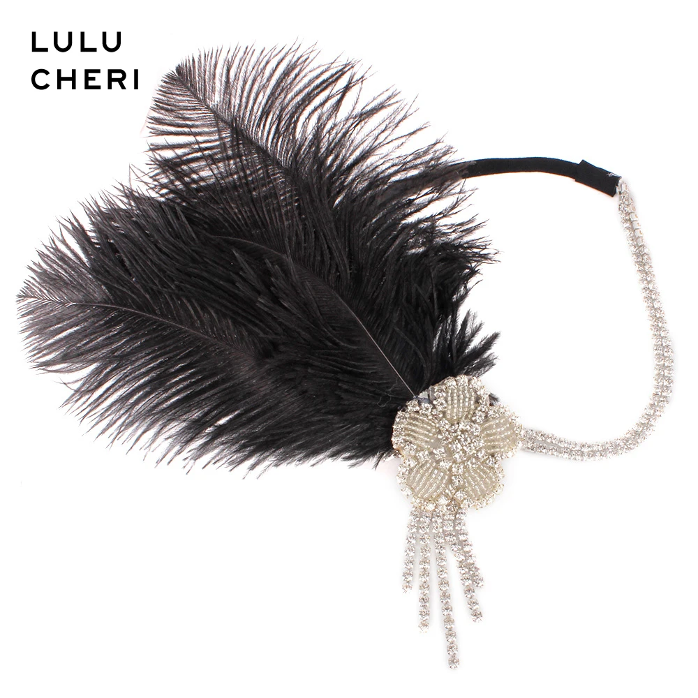 

1920s Headpiece Feather Flapper Headband Great Gatsby Women Vintage Headdress Cocktail Evening Dance Party Hair Accessories