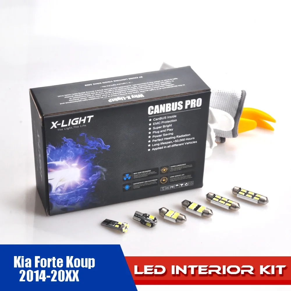 

14pcs Error Free LED Bulb For Kia Forte Koup 2014-20XX Interior dome map Light Kit