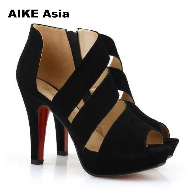 Hot 2018 Sandalia Feminina Summer Gladiator High Heels Peep Toe Sandals Casual Shoes Woman Waterproof Platform Sandals