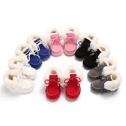 Зимние сапоги детская обувь для девочек мальчиков ходунки малыша для новорожденных мягкая подошва модные красивые Booty младенческой Дети