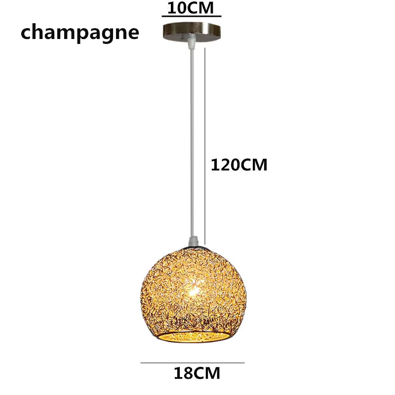 Современный светодиодный светильник 18 см с разноцветными шариками, металлический подвесной светильник, подвесной светильник в скандинавском кофейне для гостиной, столовой, бара, спальни - Цвет корпуса: champagne