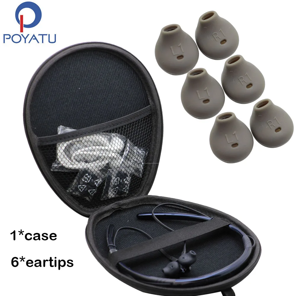 

POYATU Tips For Samsung Level U Bluetooth Wireless In-Ear Headphones Carry Bag Pouch Case Hard Earphone Earbuds Tips Ear Tips