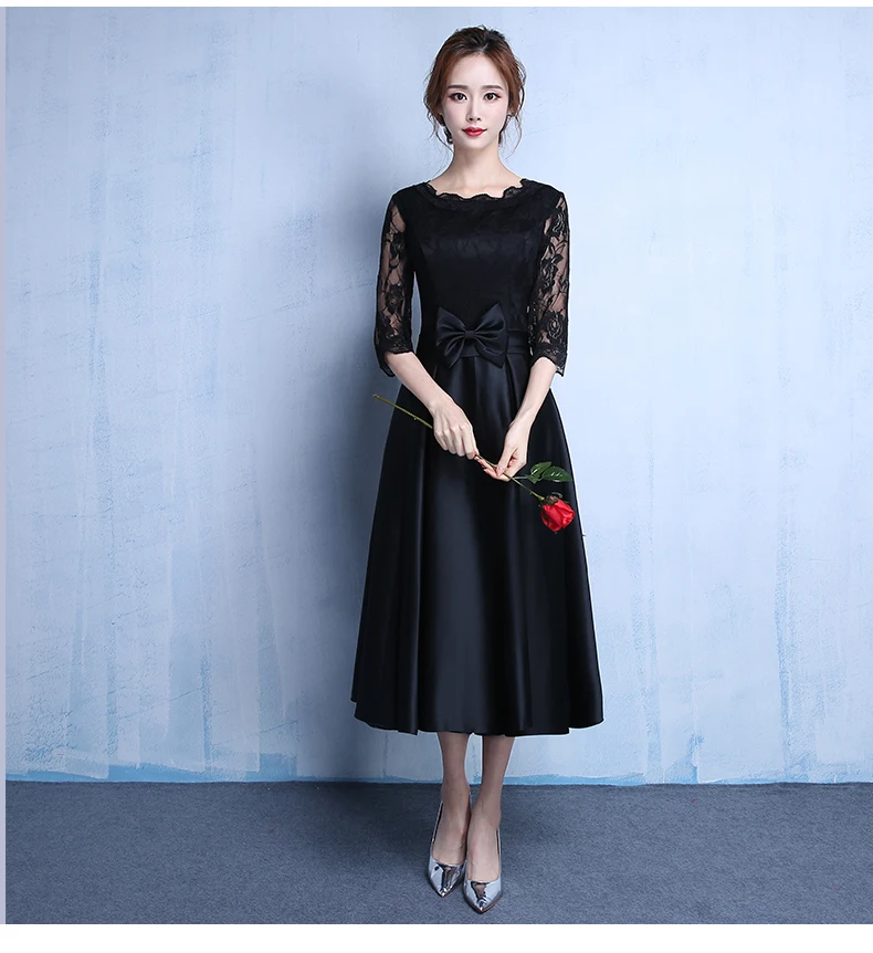 DongCMY кружева новая мода черного цвета размера плюс Robe De Roiree Вечерние Короткие вечерние платья