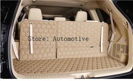 

For Toyota Highlander 2015 2016 2017 7 seat ! Brown PU Leather Rear trunk mats carpets pad cover