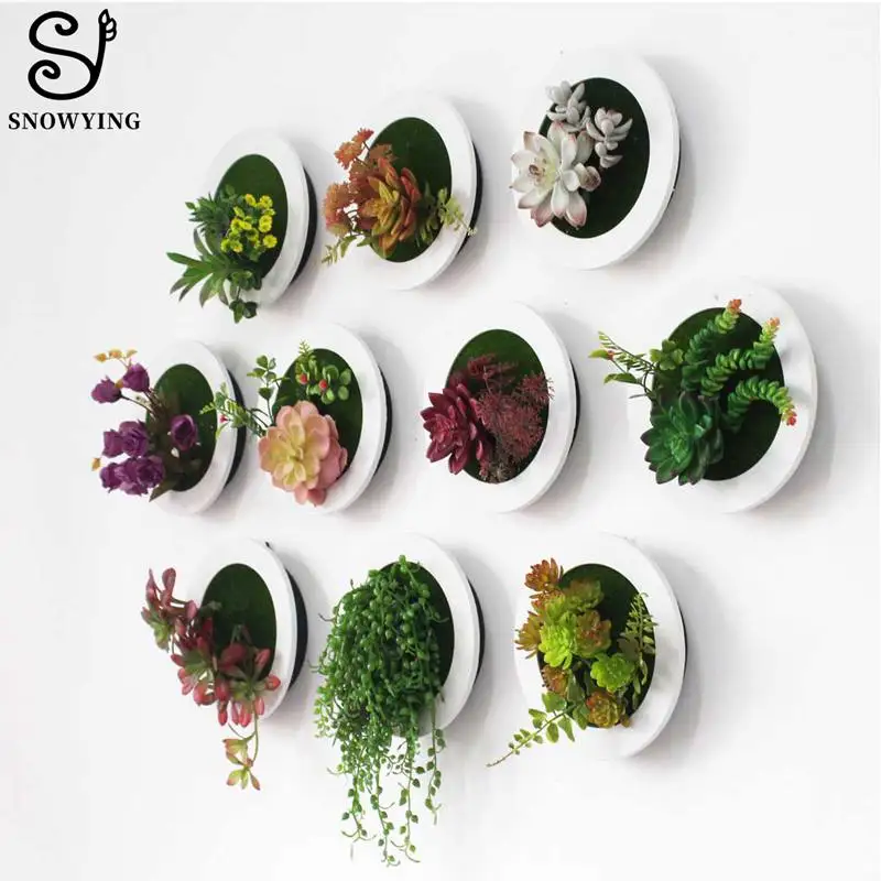 Billige Kreative 3D Künstliche Sukkulente Wand Dekoration Foto Rahmen Metope Kunst Kunststoff Gefälschte Pflanzen für Hotel Home Garten Decor