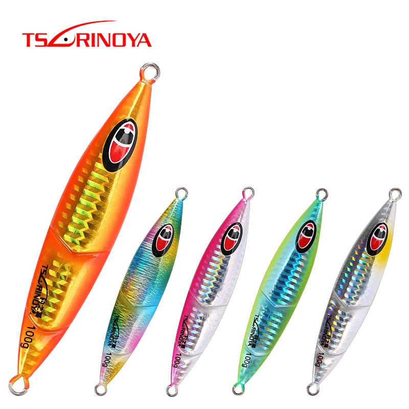 

TSURINOYA Fishing Lure SLOW JIG Ramble 40g 60g 80g 100g Saltwater Hard Lure 5 Colors Luminous Metal Baits For Sea Fishing