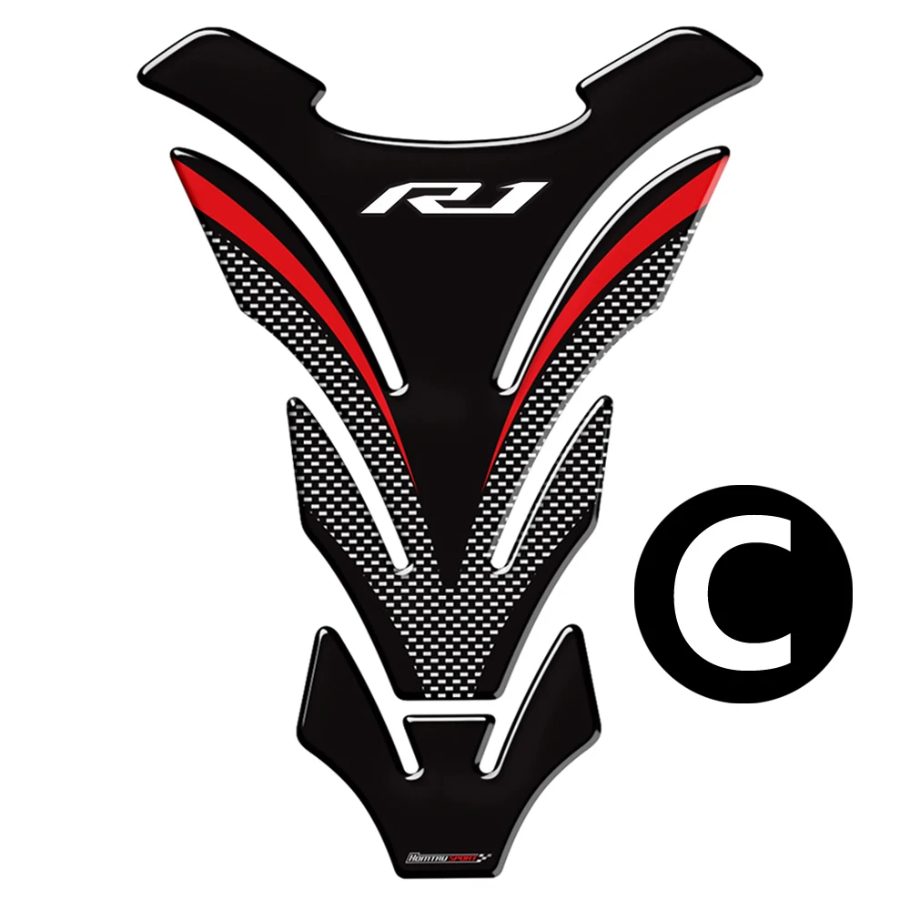 3D Мотоцикл Танк Pad Защитная Наклейка Наклейки чехол для Yamaha YZF R1 R1M YZF-R1 танк - Цвет: C