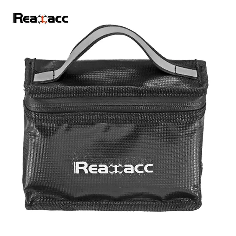 Realacc огнеупорный водонепроницаемый Lipo аккумулятор безопасности мешок 155*115*90 мм для RC моделей Мультикоптер черный с светящейся ручкой