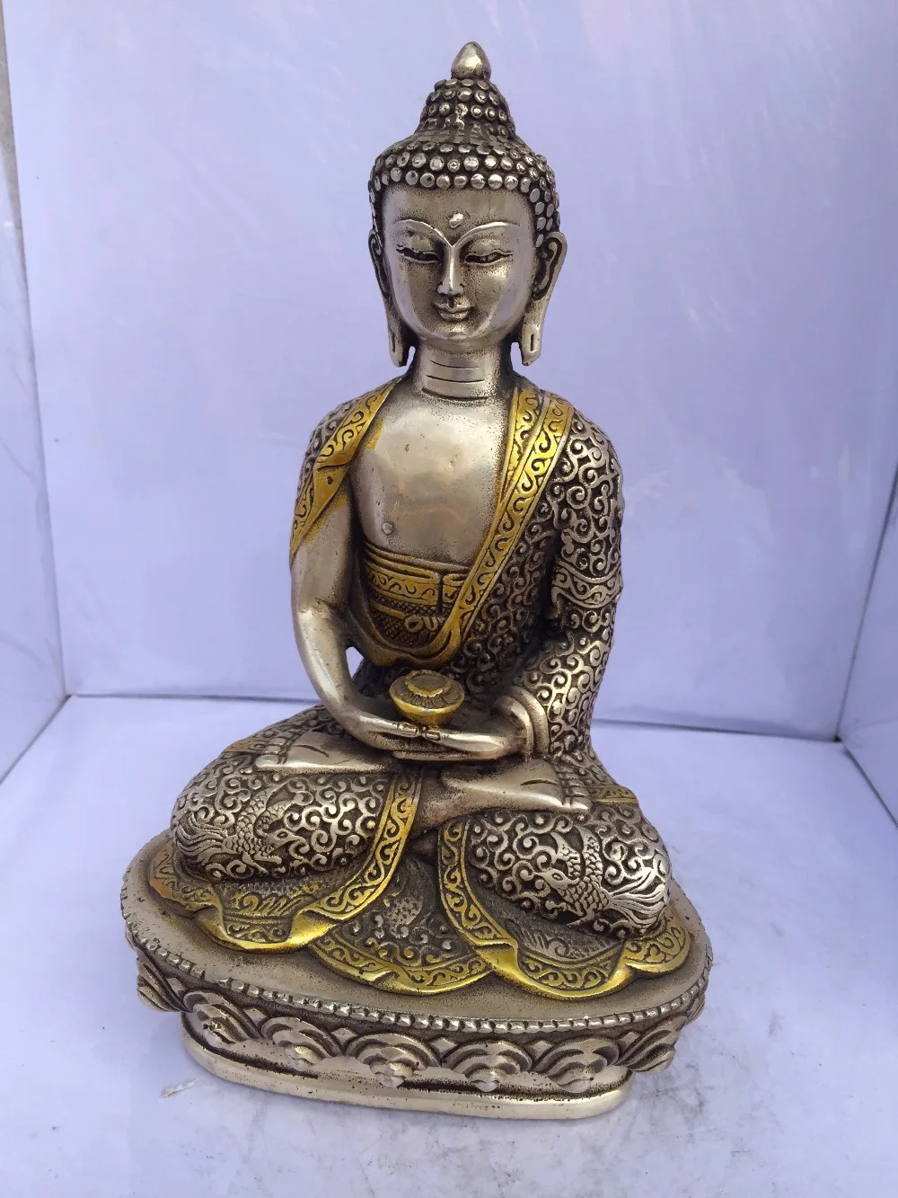 antique antiques chinese copper Carve Buddhism statue | Дом и сад