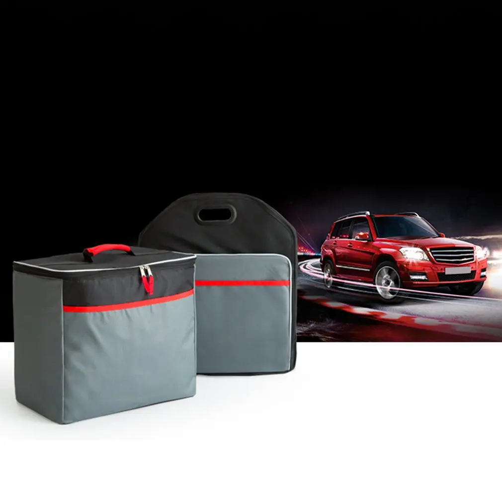 

Portable Large Capacity Car Back Storage Case Foldable Flat Storage Organizer Collapsible Auto Bag Ice Bag For Car