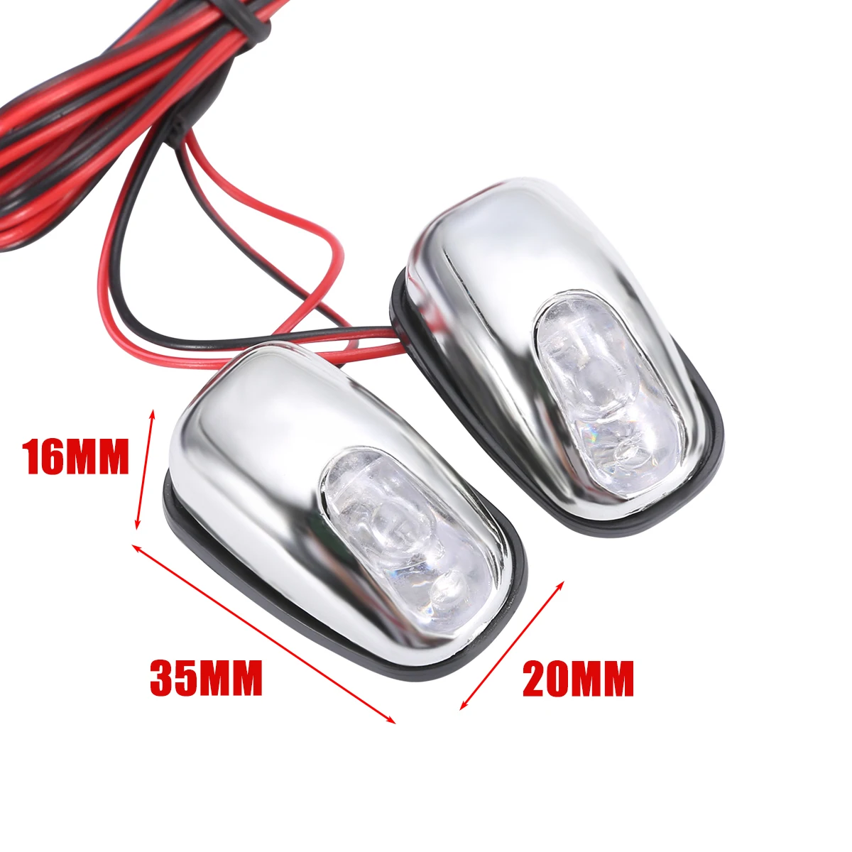Car Decorative Lights 2pcs 12V White LED Car Windshield Spray Nozzle Wiper Washer Eyes Decoration Lights Mayitr