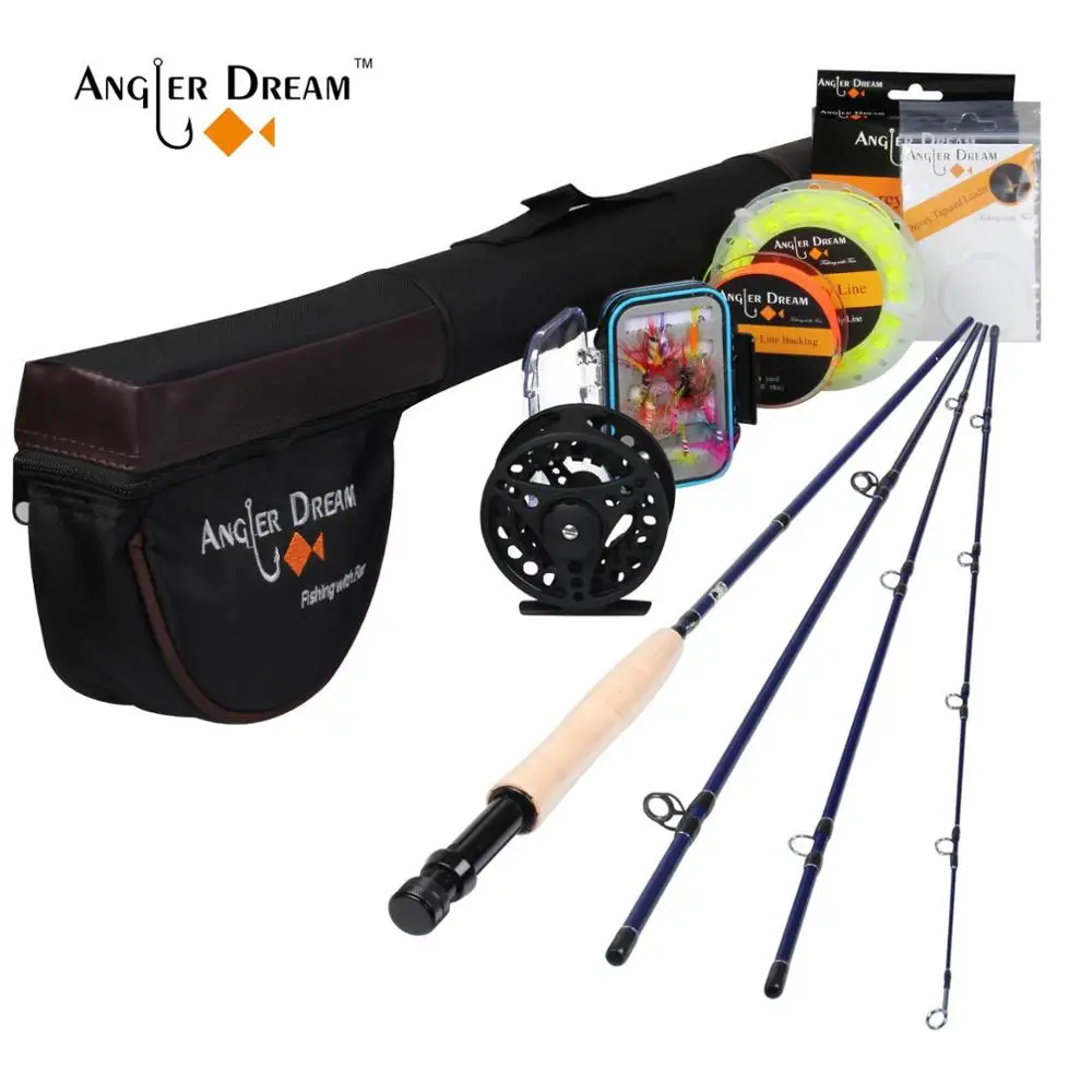 Angler Dream Fly рыболовные снасти 2,5 м 8'4'' 3WT спиннинги алюминиевая катушка для рыбалки с рыболовными приманками и линиями - Цвет: BLACK YELLOW