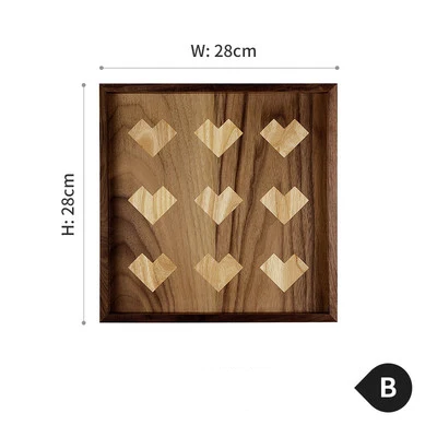 Орех десертная тарелка деревянный поднос послеобеденный чай Кофе Торт тарелки квадратный геометрический десерты еда Органайзер стол Декор - Цвет: B