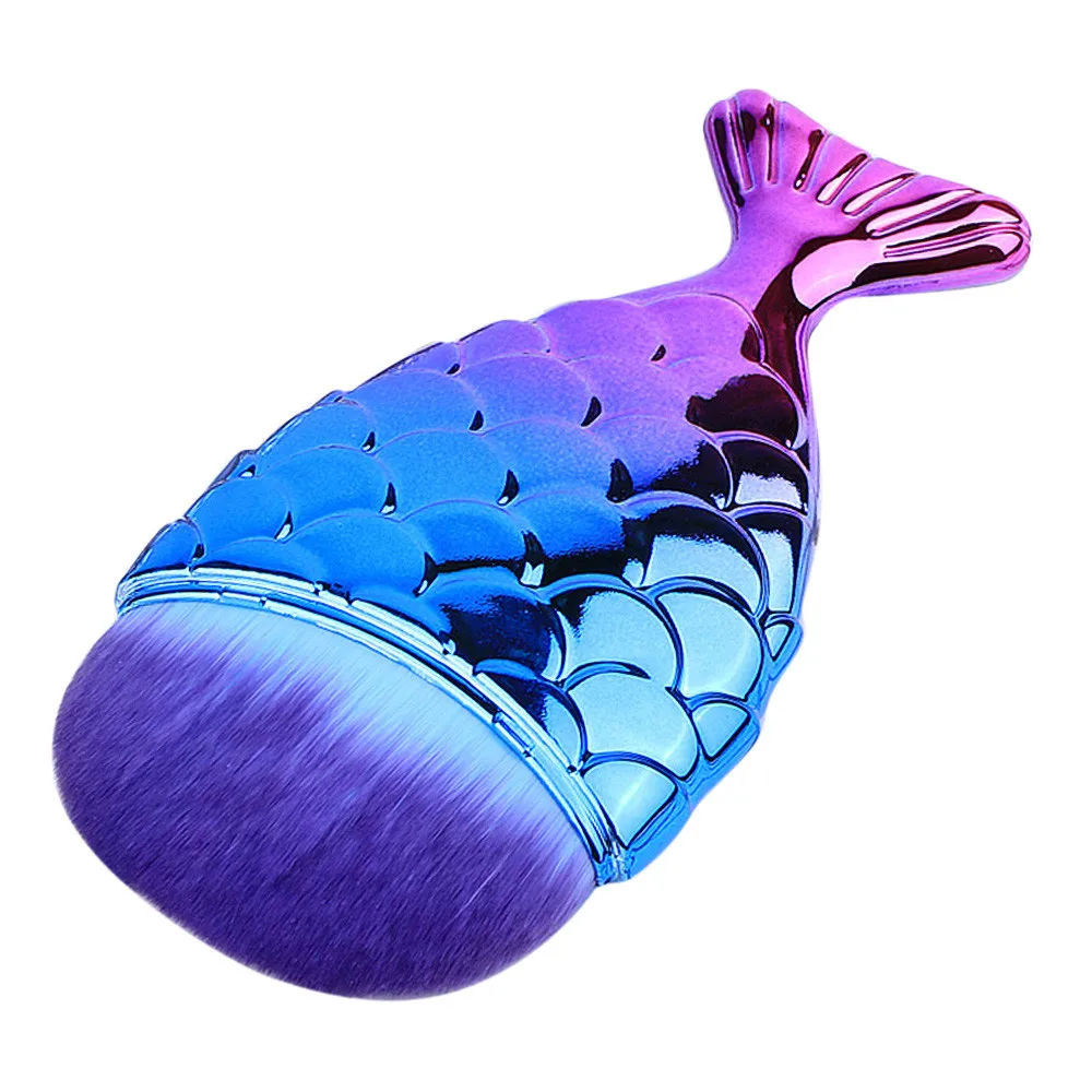 New 1PC Fish Scale Makeup Brush Fishtail Bottom Powder Foundation Brush