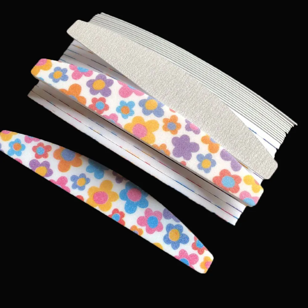 

1pc metal base with 30 pcs replacement pads sanding file removable pads halfmoon shape nail file