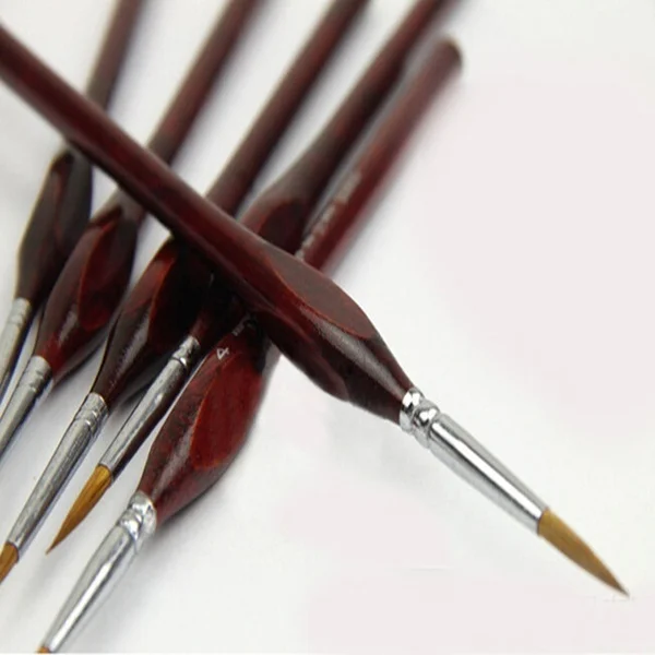 6-Piece Fine paint brushes-набор кистей для рисования деталей-для акрила, акварели, масла