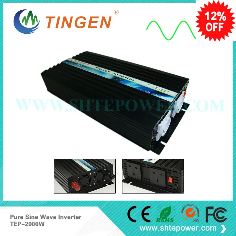 

Factory sell dc 24v to ac 240v 2000w/2kw pure sine wave grid inverter ,solar inverter ,CE&ROHS approved,efficiency 90%