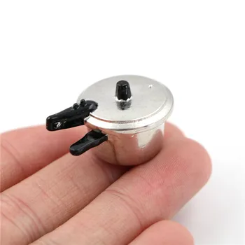 Cooking Utensil Pressure Cooker Autoclave Toy Simulation Kitchen Tools 1:12 Scale Dollhouse Miniature Kitchen